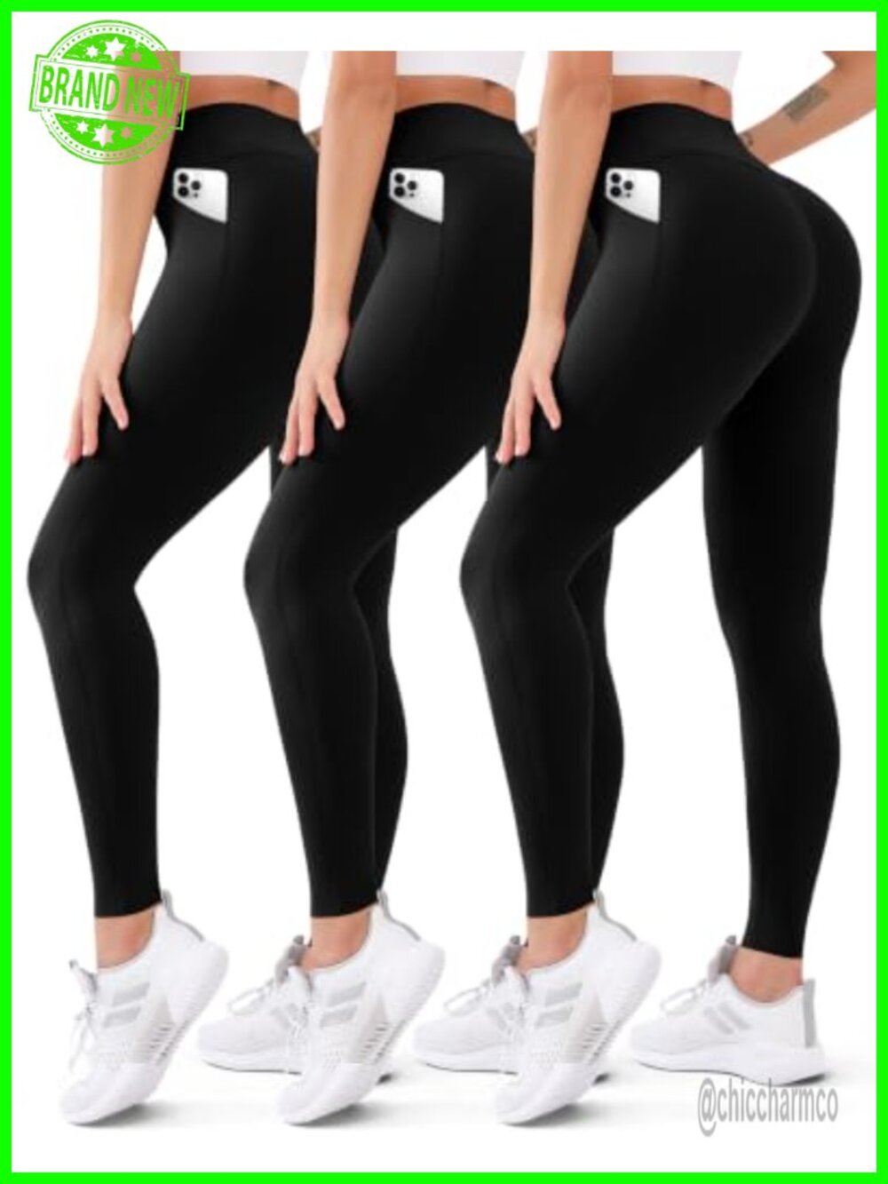 3 Pack High Waisted Butt Lift Leggings Yoga Pants Squat Proof